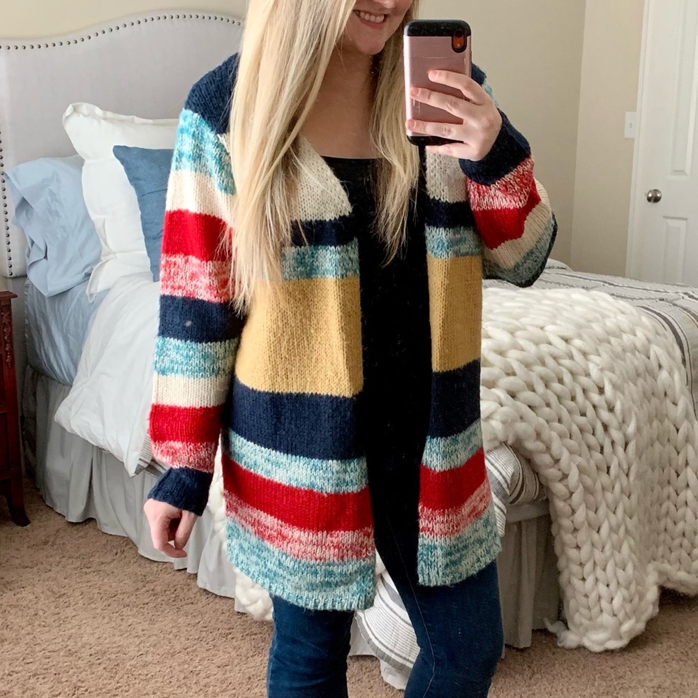 🎉HP🎉 Bedford Fair Striped Cardigan Large